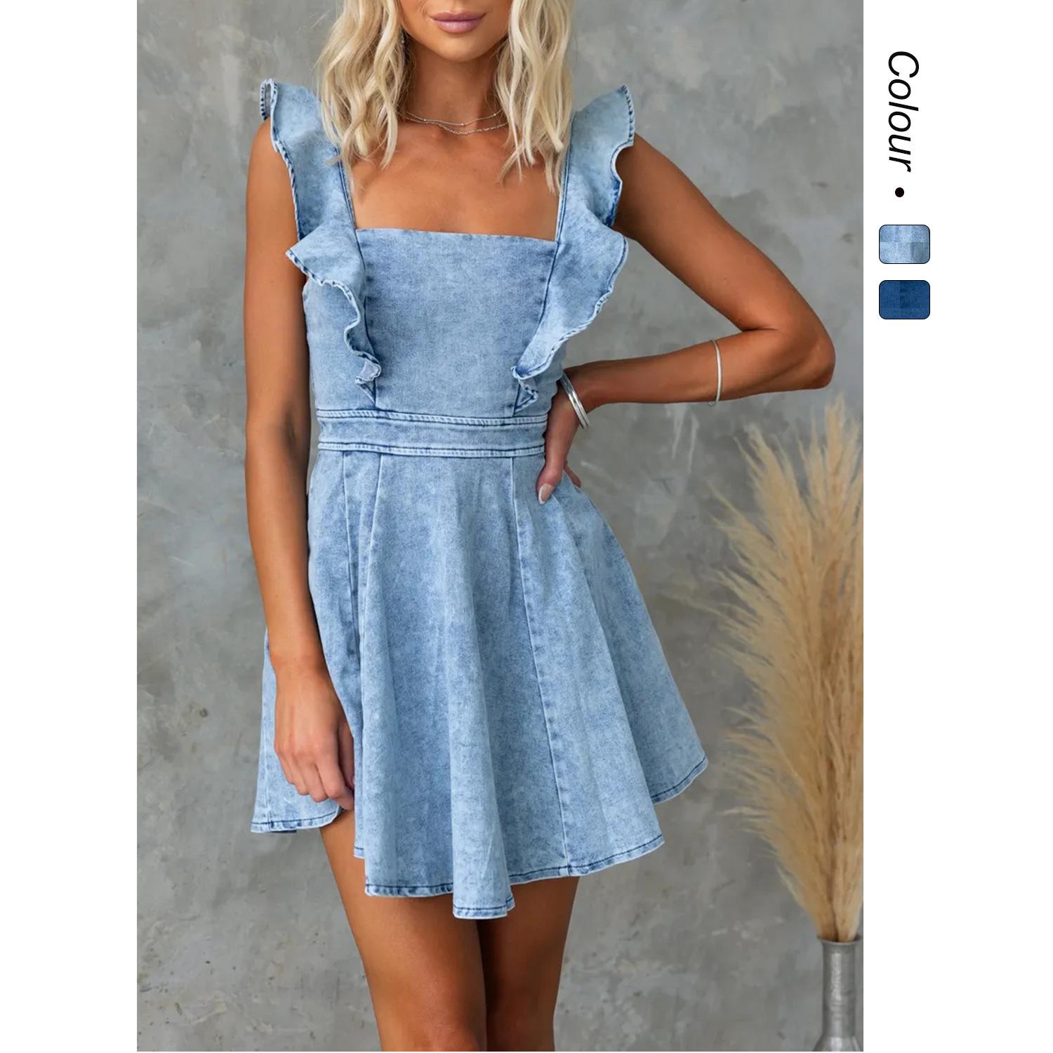 Women s 25th Anniversary Flutter Sleeve Denim Dress - Summer Fashion Large світло-синій колір
Women s 25th Anniversary Flutter Sleeve Denim Dress - Summer Fashion Large світло-синій колір