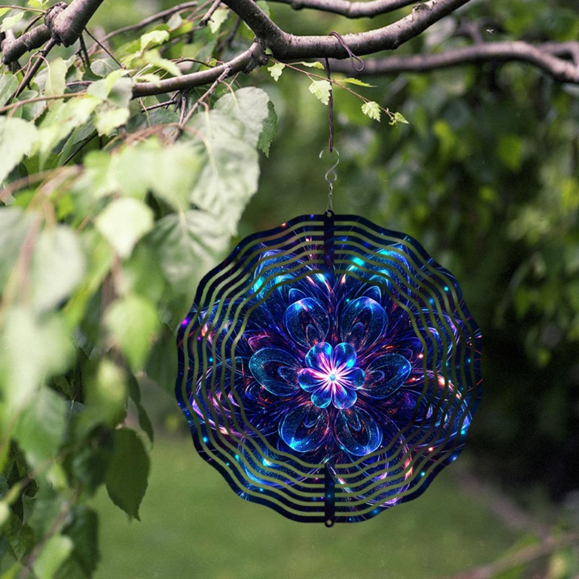 10 Inch Blue Purple Floral Metal Wind Chime 360 Rotating No Electricity Needed for All Seasons Garden Courtyard Home Decor Gift 01A
10 Inch Blue Purple Floral Metal Wind Chime 360 Rotating No Electricity Needed for All Seasons Garden Courtyard Home Decor Gift 01A