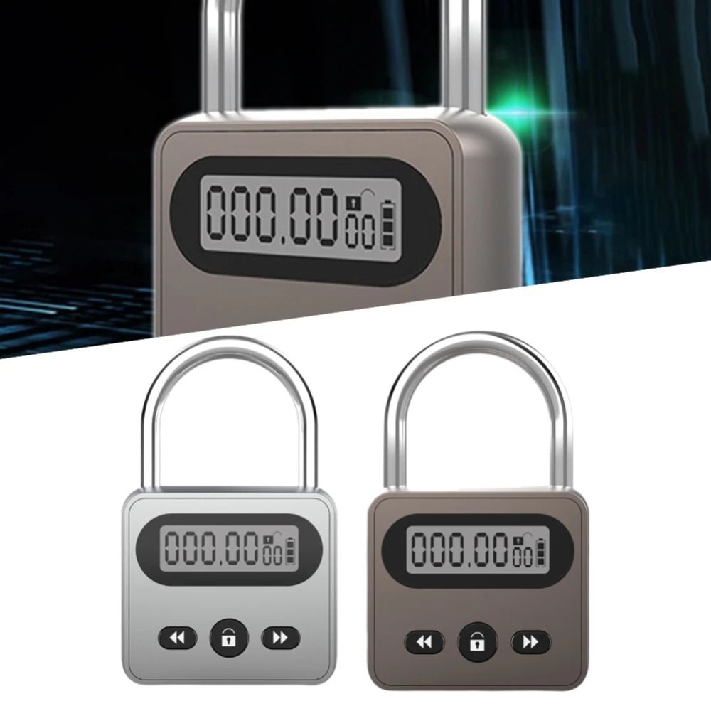 LCD Display Metal Timer Lock 99 Hours Max Timing Smart Time Lock Security Lock Hardware silver-style 1
LCD Display Metal Timer Lock 99 Hours Max Timing Smart Time Lock Security Lock Hardware silver-style 1