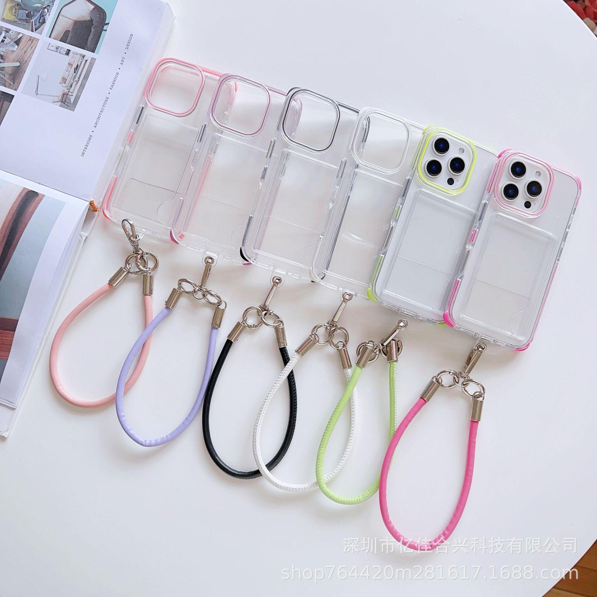 Candy Two-color Transparent Card Case Phone Case with Lanyard Suitable for IPhone16 Phone Case Four Corners Anti-drop 15 iPhone 16promax
Candy Two-color Transparent Card Case Phone Case with Lanyard Suitable for IPhone16 Phone Case Four Corners Anti-drop 15 iPhone 16promax