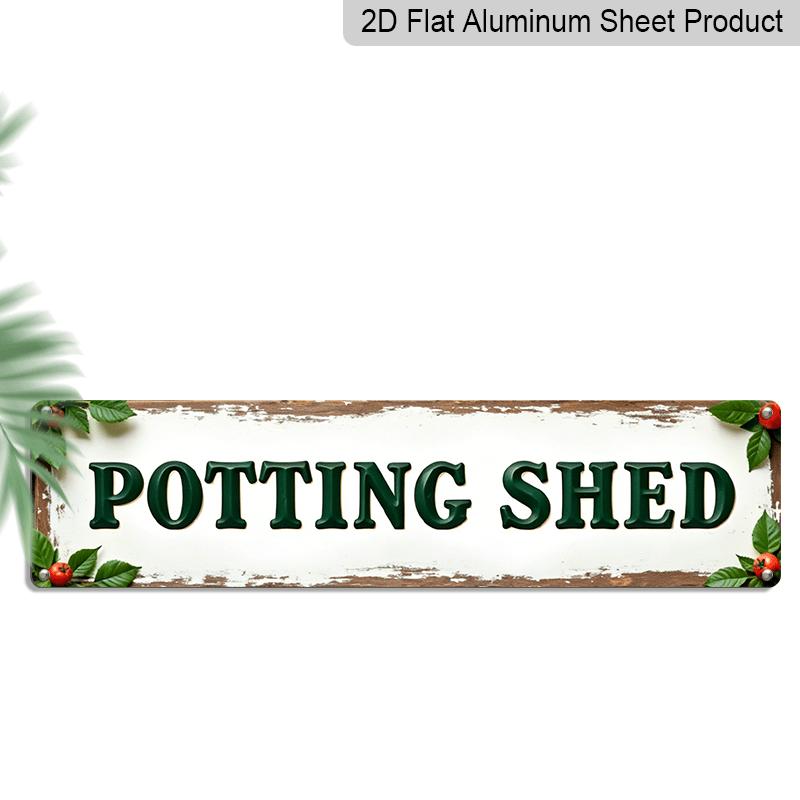 2D Flat, 1pc, 3.94 X 15.74 Inches Aluminum Decorative Sign - Vintage-Style Potting Shed Sign, Featuring A Rustic Green and White Decorative Plaque 40cm x 10cm
2D Flat, 1pc, 3.94 X 15.74 Inches Aluminum Decorative Sign - Vintage-Style Potting Shed Sign, Featuring A Rustic Green and White Decorative Plaque 40cm x 10cm
