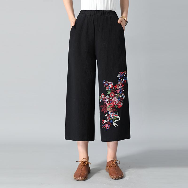 Брюки с эластичной талией и широкими штанинами, укороченные брюки, вышитые женские брюки, хлопковые свободные повседневные брюки, вышитые 3XL
Брюки с эластичной талией и широкими штанинами, укороченные брюки, вышитые женские брюки, хлопковые свободные повседневные брюки, вышитые 3XL