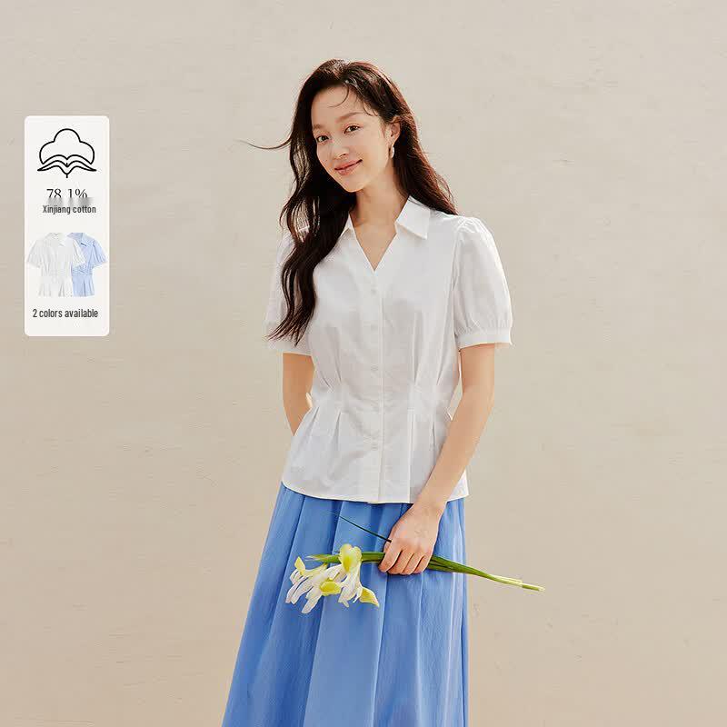INMAN Women s French V-Neck Short Sleeve Blouse L
INMAN Women s French V-Neck Short Sleeve Blouse L