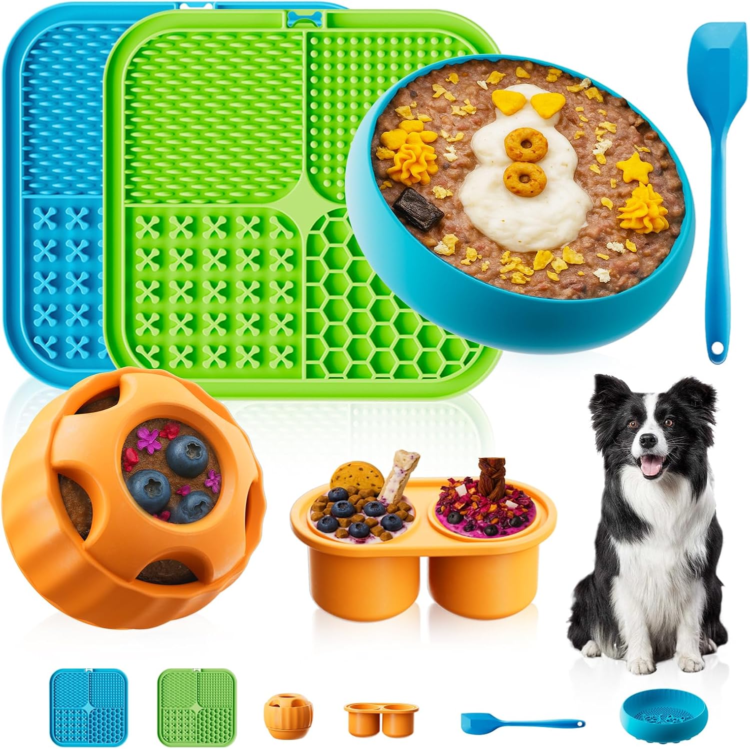Dog Enrichment Toys 6 Pack Lick Mat Puzzle Ball Bowl for Peanut Butter Frozen Treats Anxiety Relief Boredom Reducer Dog Toys
Dog Enrichment Toys 6 Pack Lick Mat Puzzle Ball Bowl for Peanut Butter Frozen Treats Anxiety Relief Boredom Reducer Dog Toys