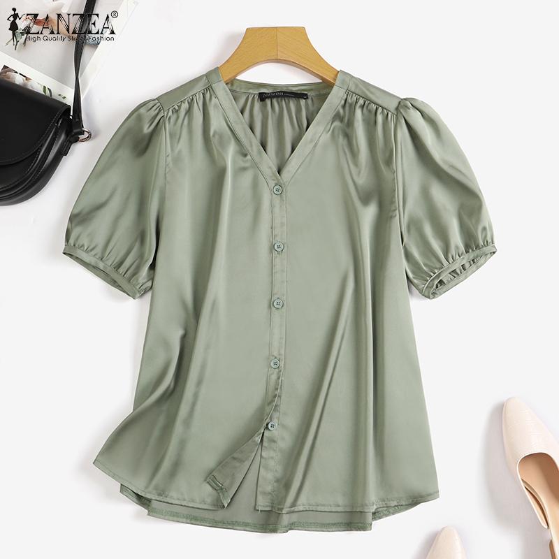 ZANZEA Летняя блузка с v-образным вырезом и короткими рукавами в повседневном стиле
ZANZEA Летняя блузка с v-образным вырезом и короткими рукавами в повседневном стиле
