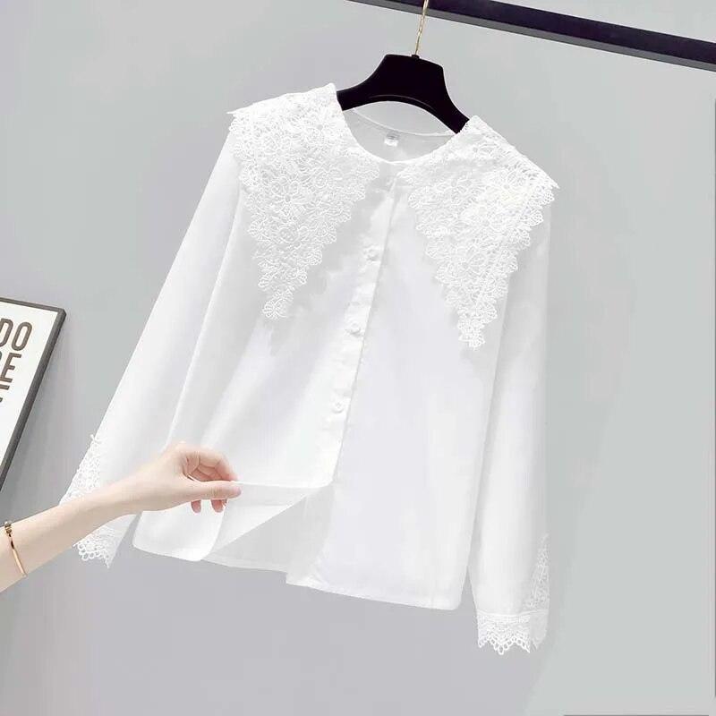 Весенняя блузка с большими лацканами, женская свободная рубашка в Корейском стиле с длинными рукавами и кружевной строчкой, милый хлопковый топ на шнуровке с вышивкой 19498 XXL белый
Весенняя блузка с большими лацканами, женская свободная рубашка в Корейском стиле с длинными рукавами и кружевной строчкой, милый хлопковый топ на шнуровке с вышивкой 19498 XXL белый
