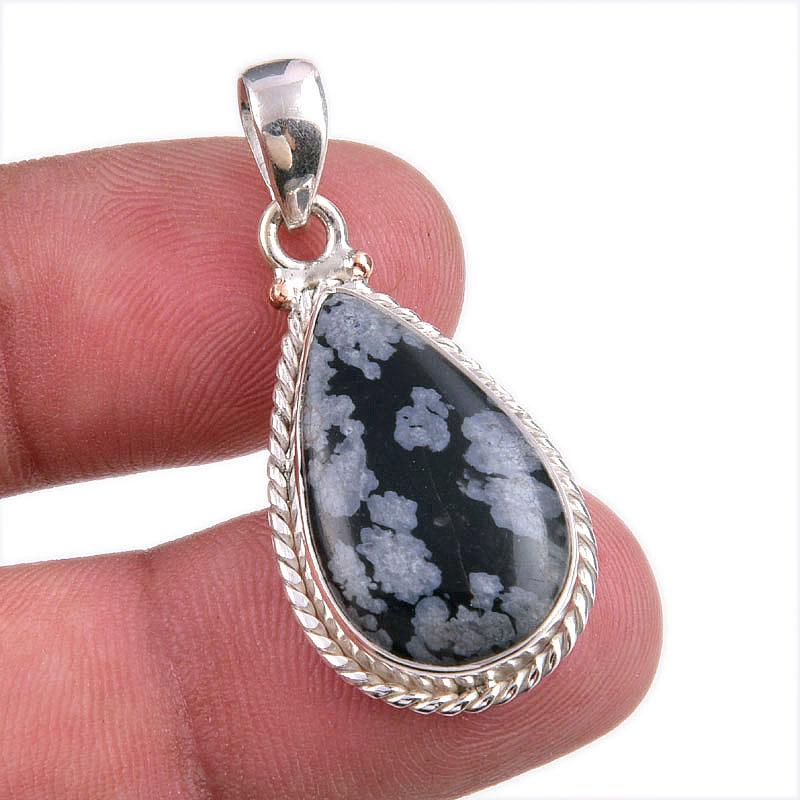 Natural Snowflake Obsidian Gemstone Handmade 925 Solid Silver Pendant 1.50 p0o57
Natural Snowflake Obsidian Gemstone Handmade 925 Solid Silver Pendant 1.50 p0o57