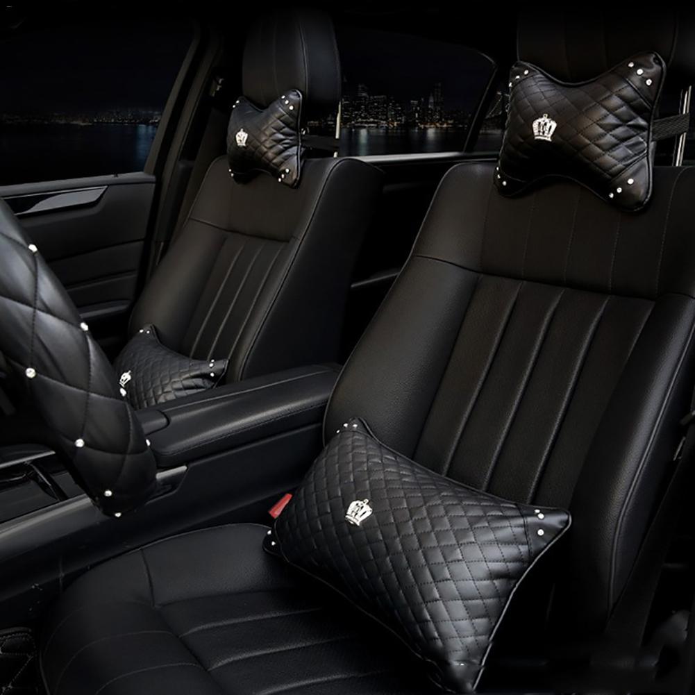 Universal PU Leather Car Pillows Diamond Rhinestone Auto Interior Neck Headrest Seat Support Waist Pillow Car Accessories
Universal PU Leather Car Pillows Diamond Rhinestone Auto Interior Neck Headrest Seat Support Waist Pillow Car Accessories