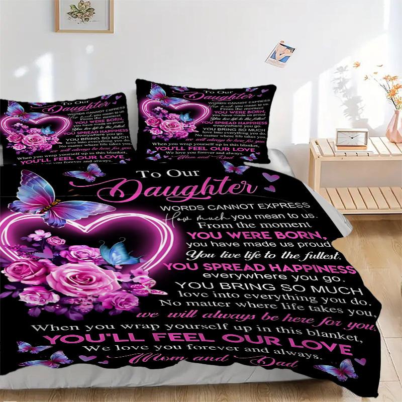 3PCs Daughter Encouragement Quote Design Cover Set, Breathable Fabric, Machine Washable (1 Duvet Cover + 2 Pillowcases) (Without Quilt) yy250911083 135x200cm
3PCs Daughter Encouragement Quote Design Cover Set, Breathable Fabric, Machine Washable (1 Duvet Cover + 2 Pillowcases) (Without Quilt) yy250911083 135x200cm