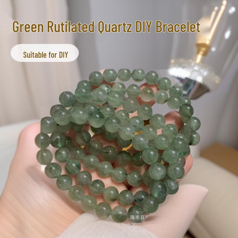 Natural Green Rutilated Quartz Bracelet: DIY Jewelry Accessory with Round Beads & Rabbit Hair Design Qia Wei Kan New Product +1784-1881110
Natural Green Rutilated Quartz Bracelet: DIY Jewelry Accessory with Round Beads & Rabbit Hair Design Qia Wei Kan New Product +1784-1881110