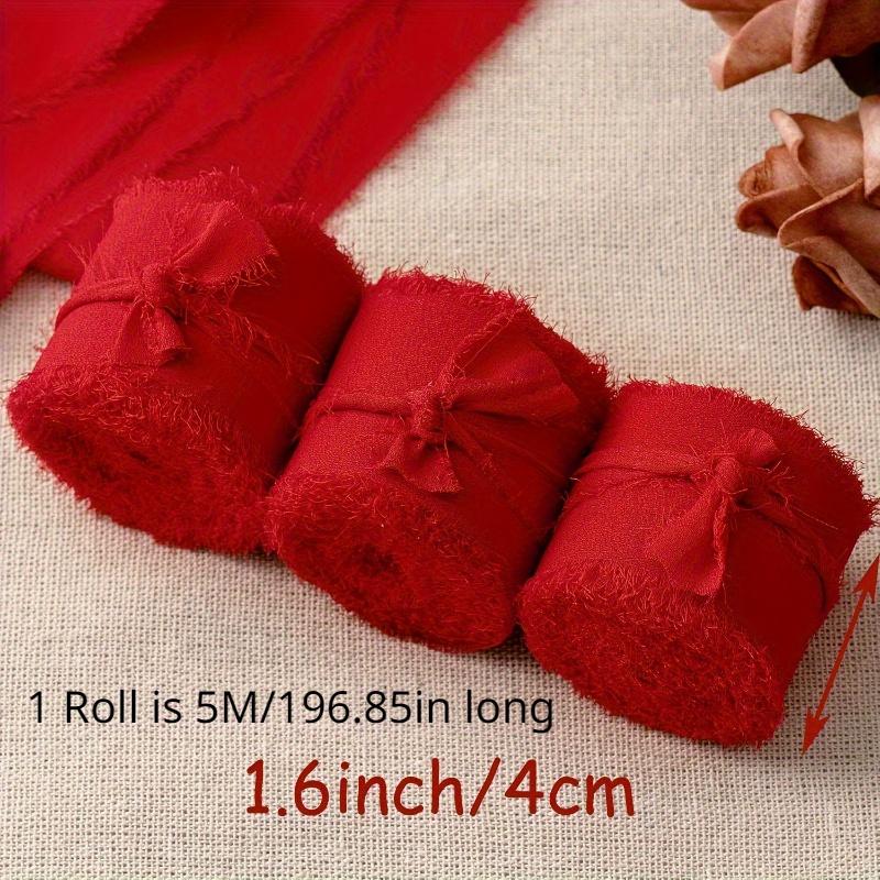 Elegant Frayed Edge Chiffon Ribbon 2 Rolls of Red Silk Chiffon Ribbon for Gift Wrapping Wedding Invitations DIY Crafts
Elegant Frayed Edge Chiffon Ribbon 2 Rolls of Red Silk Chiffon Ribbon for Gift Wrapping Wedding Invitations DIY Crafts