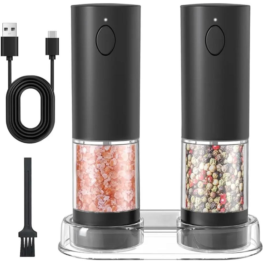 Electric Salt and Pepper Grinder Set, Rechargeable Salt and Pepper Mills with Storage Base, Automatic Pepper Shaker
Electric Salt and Pepper Grinder Set, Rechargeable Salt and Pepper Mills with Storage Base, Automatic Pepper Shaker