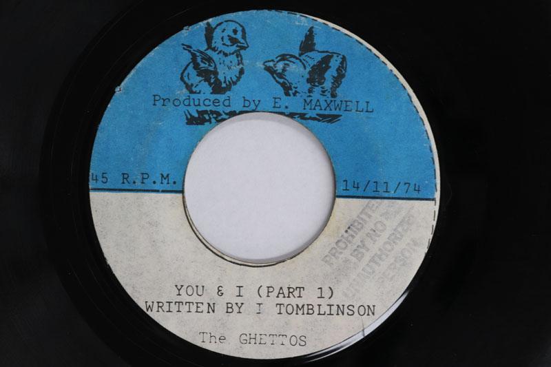 7inch Record GHETTOS You And I Part 1 Pt. 2 NONE NOT ON LABEL 1974 Jamaica Reggae Ska Dub Used
7inch Record GHETTOS You And I Part 1 Pt. 2 NONE NOT ON LABEL 1974 Jamaica Reggae Ska Dub Used