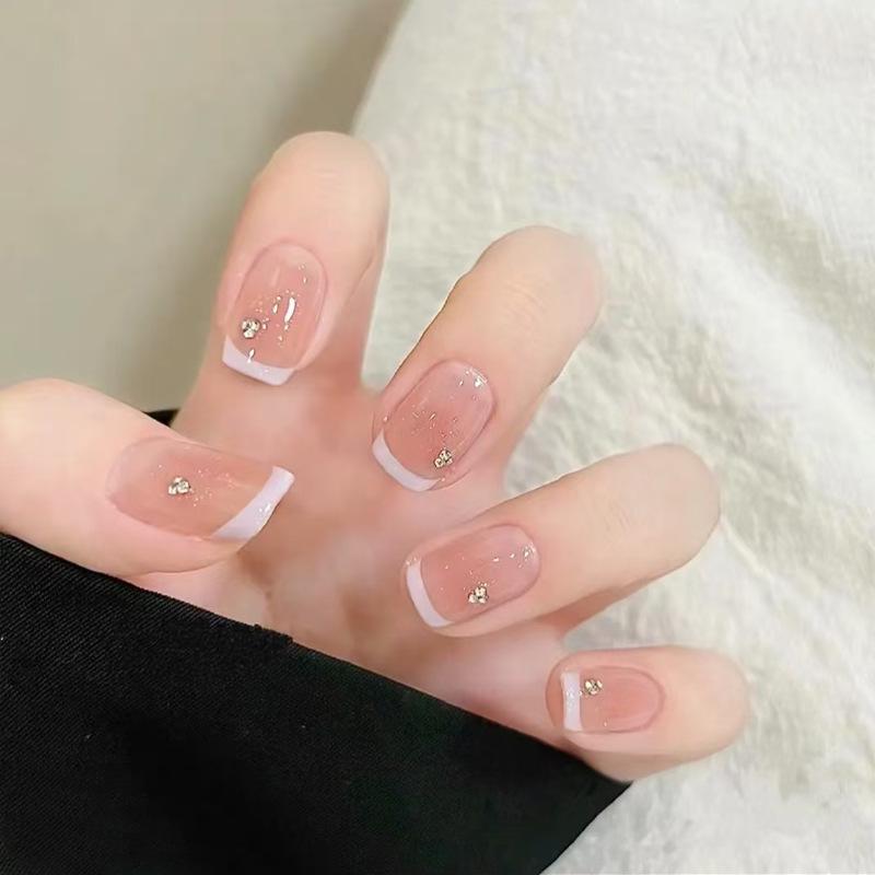 Spring/Summer French Nail Stickers: Fresh Blush Whitening False Nails, Short Wearable Tips Glue Kit
Spring/Summer French Nail Stickers: Fresh Blush Whitening False Nails, Short Wearable Tips Glue Kit
