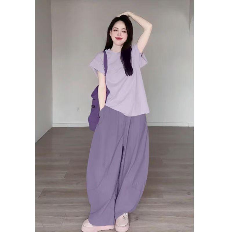 Women s Chic Candy Color Summer Sportswear Set: Dopamine Outfit with Top & Wide-Leg Pants Double Extra Large
Women s Chic Candy Color Summer Sportswear Set: Dopamine Outfit with Top & Wide-Leg Pants Double Extra Large