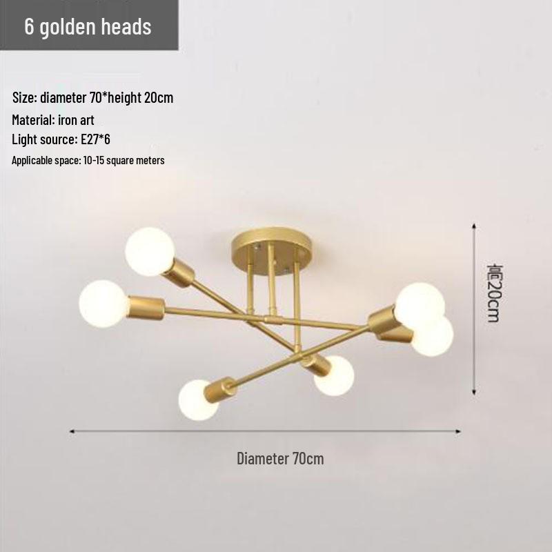 Скандинавская современная многоламповая люстра: Ретро-черный дизайн для гостиной, столовой или спальни with LED Warm Light