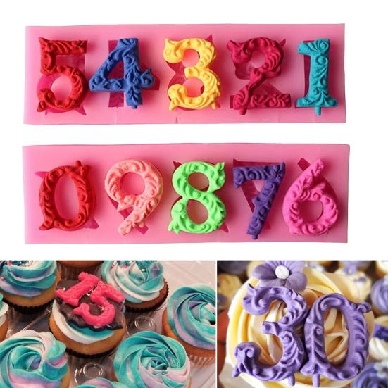 2Pcs Silicone Mold Set Non-stick Muffin Fondant Cake Chocolate Mold Heat-resistant 3D Number Shape 0-9 Numbers Embossing Baking Molds
2Pcs Silicone Mold Set Non-stick Muffin Fondant Cake Chocolate Mold Heat-resistant 3D Number Shape 0-9 Numbers Embossing Baking Molds