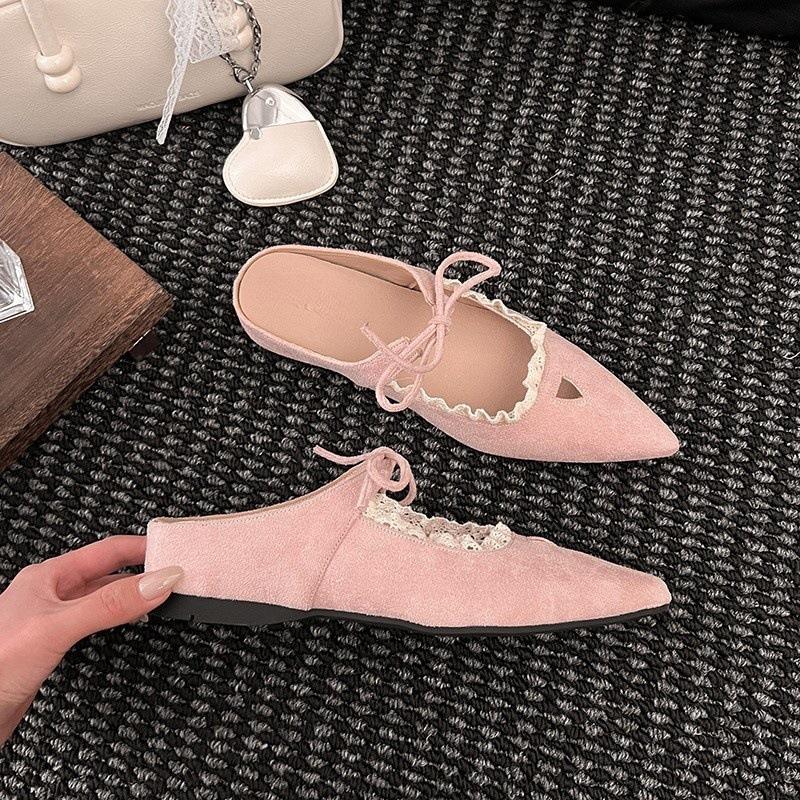 Baotou lace flat bottom pointed half slippers women s outer wear inner height increase lazy single shoes 35
Baotou lace flat bottom pointed half slippers women s outer wear inner height increase lazy single shoes 35
