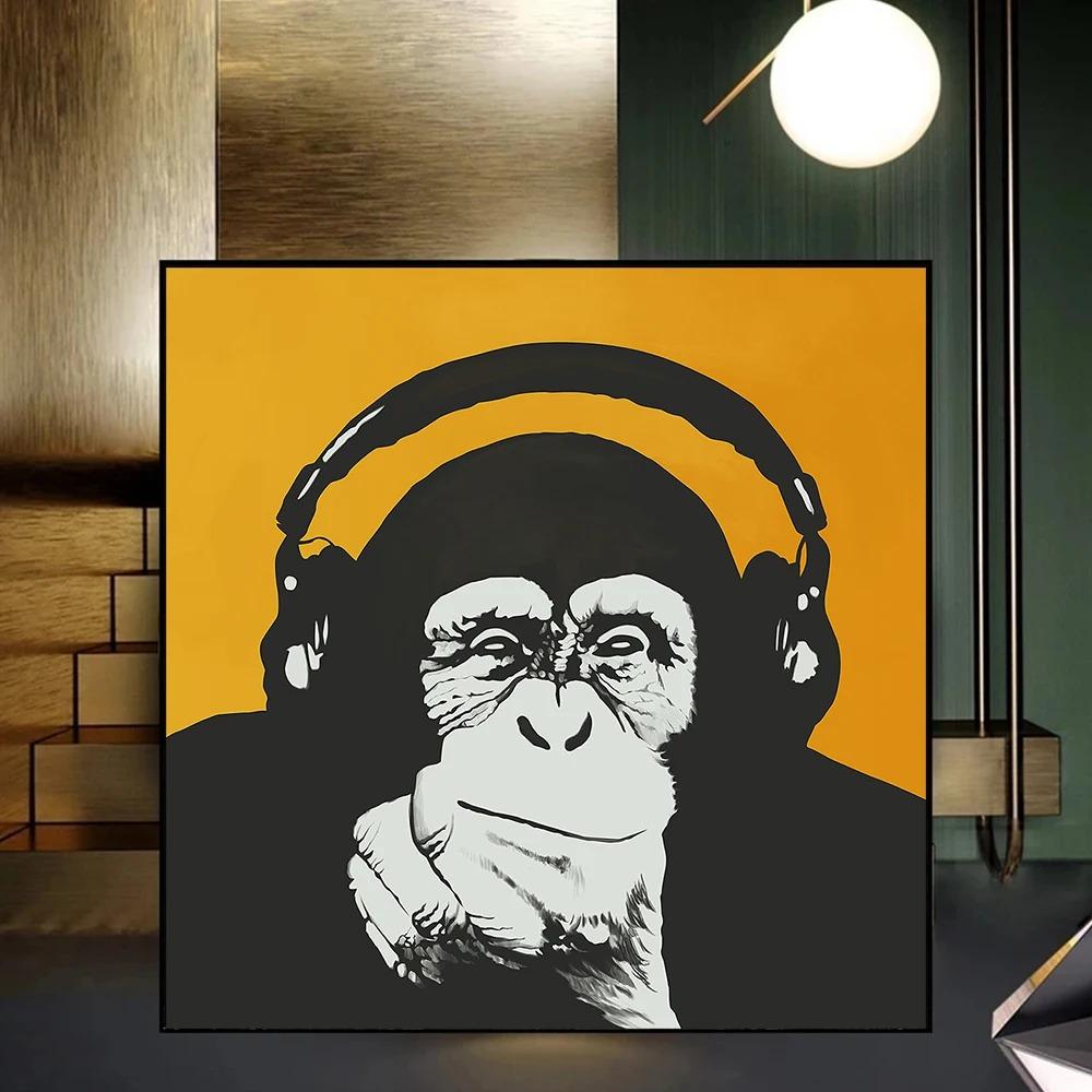 Colorful Gorilla Monkey Chimpanzee Earphones Art Canvas Wall Art Fun Animal Canvas Painting Living Room Home Decoration 20x20cm no frame
Colorful Gorilla Monkey Chimpanzee Earphones Art Canvas Wall Art Fun Animal Canvas Painting Living Room Home Decoration 20x20cm no frame