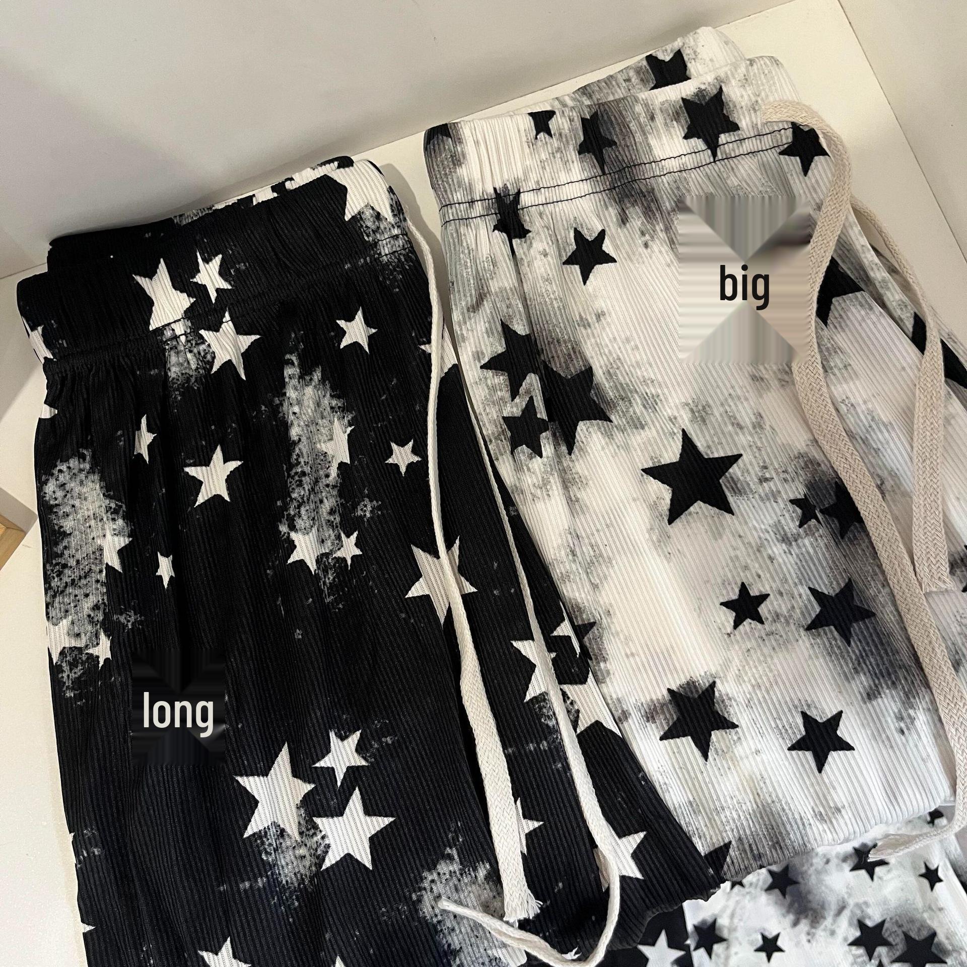 Plus Size Tie-Dye Star Ice Silk Wide-Leg Pants for Women - High-Waist, Slimming, Loose, Straight-Leg L for 85-110 jin
Plus Size Tie-Dye Star Ice Silk Wide-Leg Pants for Women - High-Waist, Slimming, Loose, Straight-Leg L for 85-110 jin
