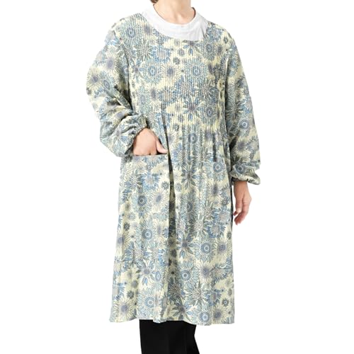 Isavel Women s Cooking Apron with Sleeves, Easy-Put-On Dress, Long Length, Floral Print, Pleated Design, Pockets, Simple Design, Quick Drying, Wrinkle
Isavel Women s Cooking Apron with Sleeves, Easy-Put-On Dress, Long Length, Floral Print, Pleated Design, Pockets, Simple Design, Quick Drying, Wrinkle