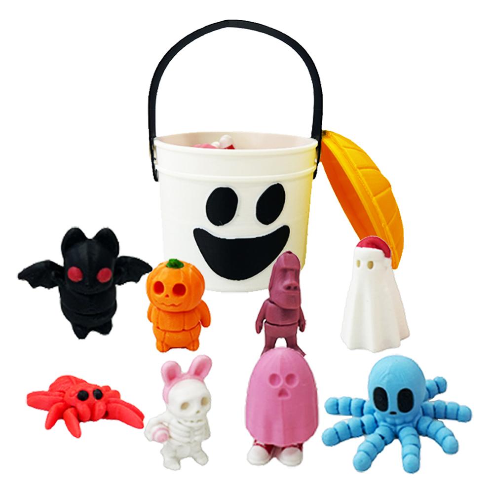 8 шт. 3D-печатные шарнирные игрушки для Хэллоуина с контейнером, тыква, летучая мышь, паук, скелет, статуэтка человека для Хэллоуина
8 шт. 3D-печатные шарнирные игрушки для Хэллоуина с контейнером, тыква, летучая мышь, паук, скелет, статуэтка человека для Хэллоуина