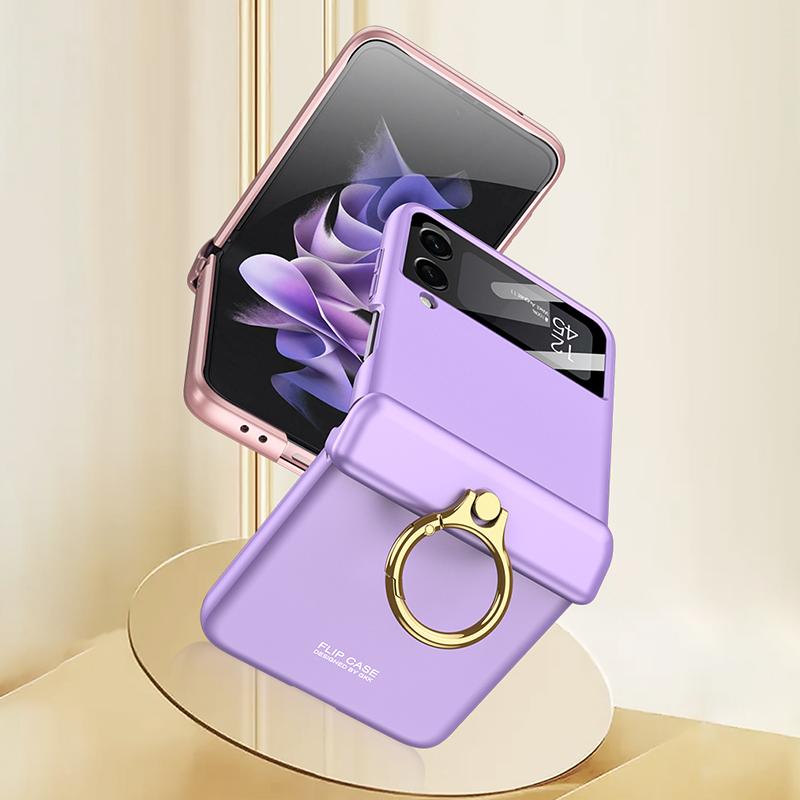 GKK For Samsung Galaxy Z Flip4 5G Anti-scratch Phone Case Metal Ring Holder Kickstand Magnetic Absorption Hinge PC Folding Cover with Camera Lens Film Purple
GKK For Samsung Galaxy Z Flip4 5G Anti-scratch Phone Case Metal Ring Holder Kickstand Magnetic Absorption Hinge PC Folding Cover with Camera Lens Film Purple