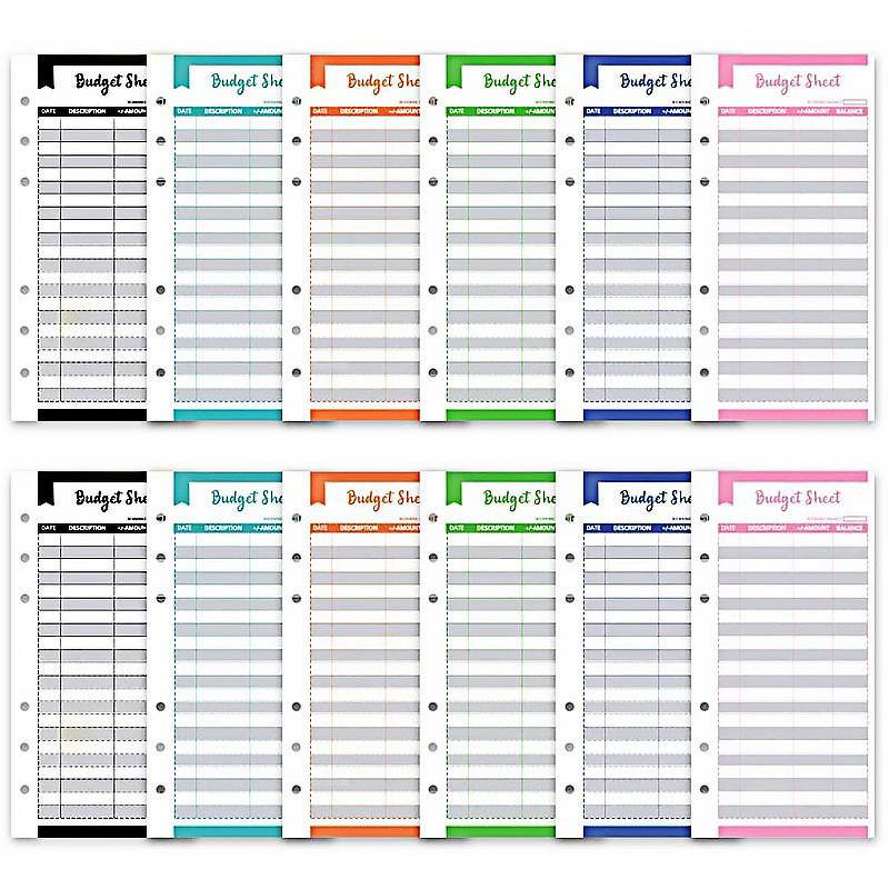 Six-Color Budget Cash Plan Card Set with Holes and Envelopes
Six-Color Budget Cash Plan Card Set with Holes and Envelopes
