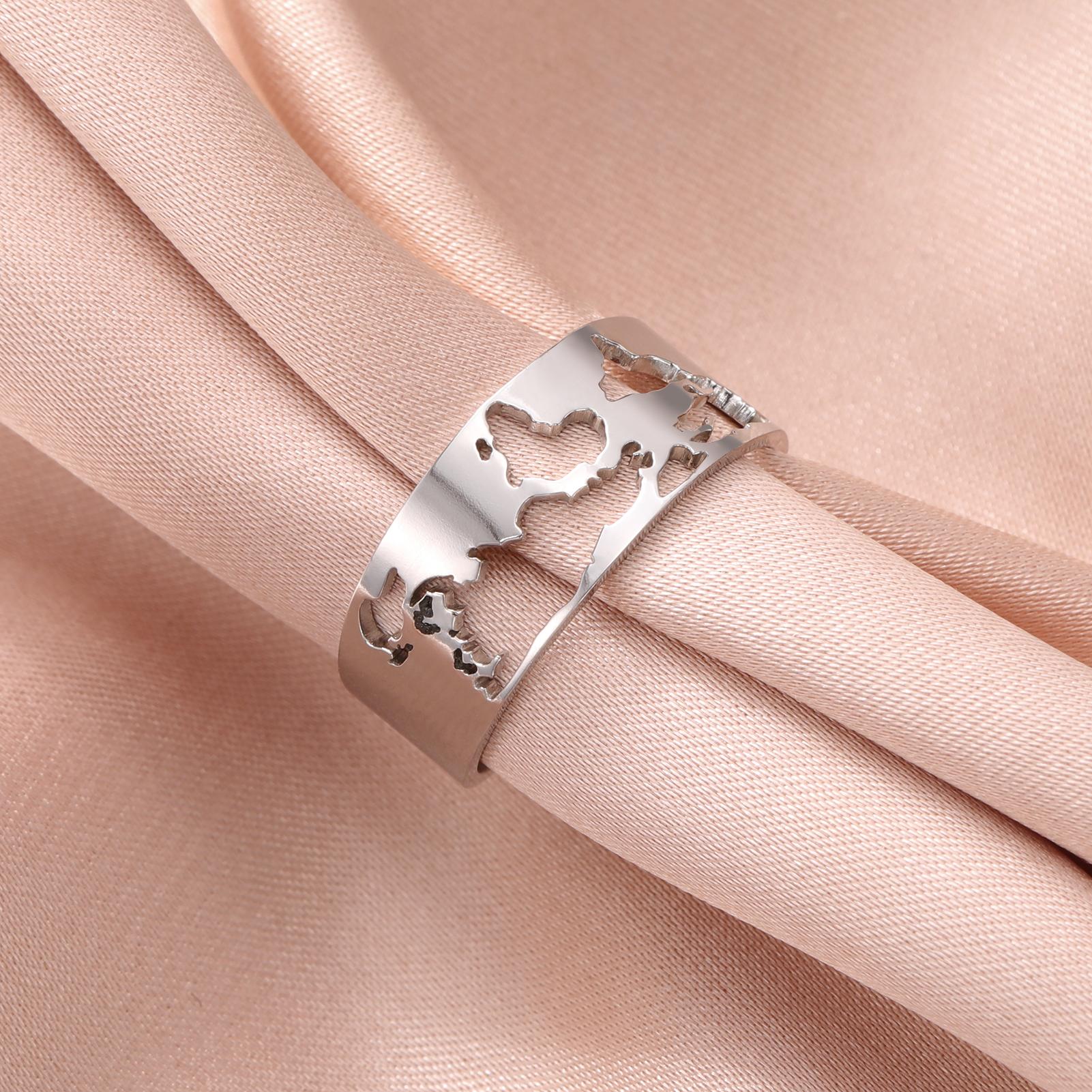 LIKGREAT Stainless Steel Adjustable Finger Ring World Map Hollow Silver Color Opening Ring Jewelry Party Gift for Women Men resizable
LIKGREAT Stainless Steel Adjustable Finger Ring World Map Hollow Silver Color Opening Ring Jewelry Party Gift for Women Men resizable