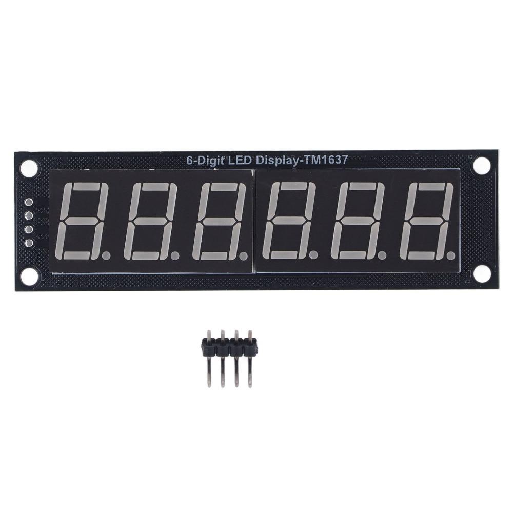 0.56in 6 Digit 7 Segment Display Module TM1637 Driver IC 2 Pin IO LED Digital Tube Green with Pin Header Digital Tube Module білий
0.56in 6 Digit 7 Segment Display Module TM1637 Driver IC 2 Pin IO LED Digital Tube Green with Pin Header Digital Tube Module білий