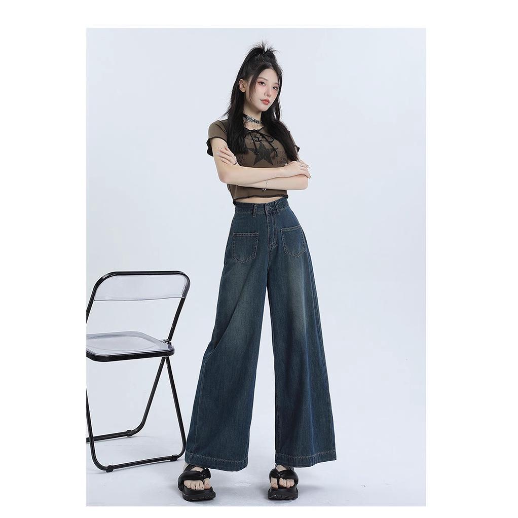 Women s High-Waisted Dark Blue Wide-Leg Jeans - Slimming Plus Size, Floor-Length Pants for Pear-Shaped Bodies L
Women s High-Waisted Dark Blue Wide-Leg Jeans - Slimming Plus Size, Floor-Length Pants for Pear-Shaped Bodies L
