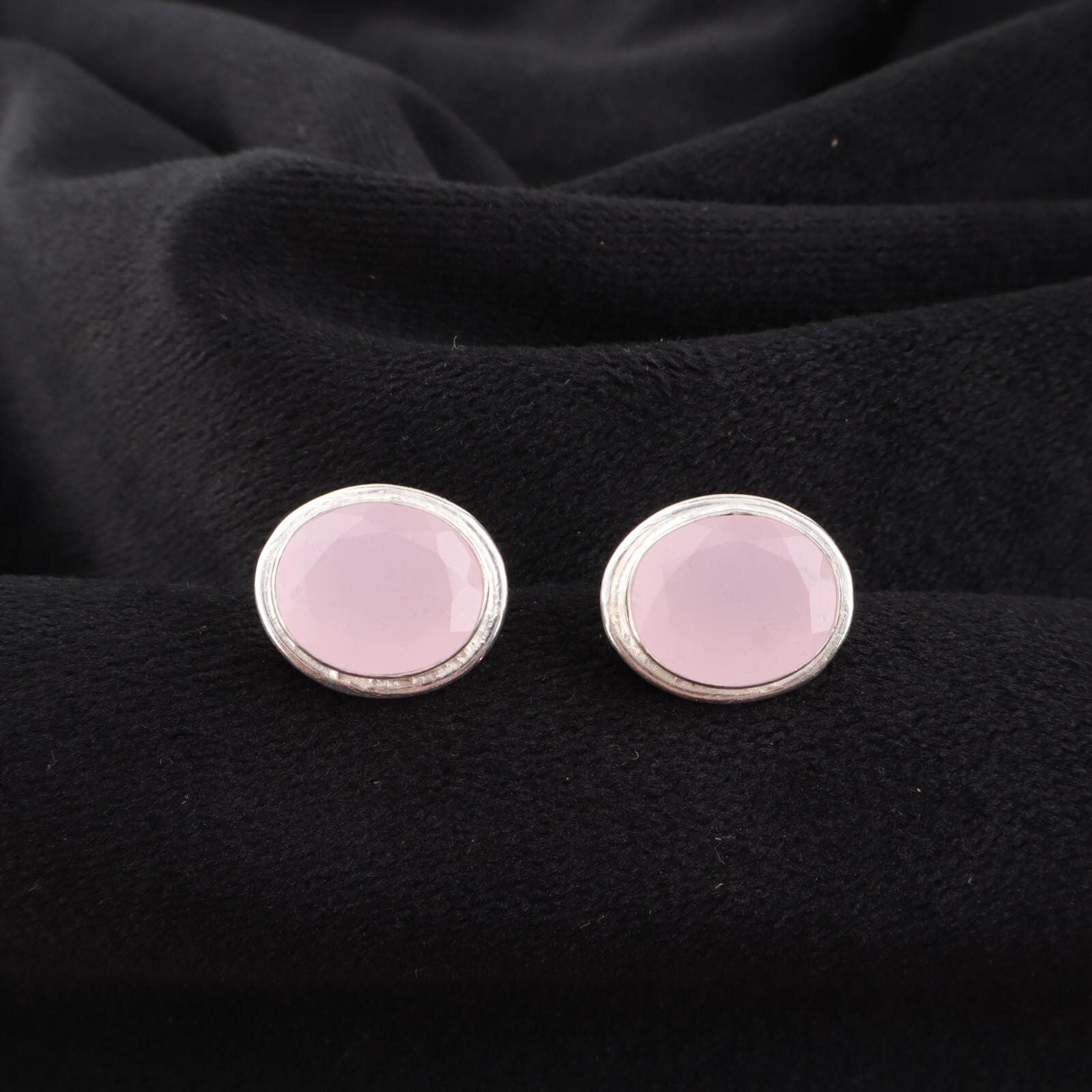 Rose Chalcedony Gemstone 925 Sterling Silver Jewelry Handmade Stud Earrings 0.5 EE-178-20
Rose Chalcedony Gemstone 925 Sterling Silver Jewelry Handmade Stud Earrings 0.5 EE-178-20