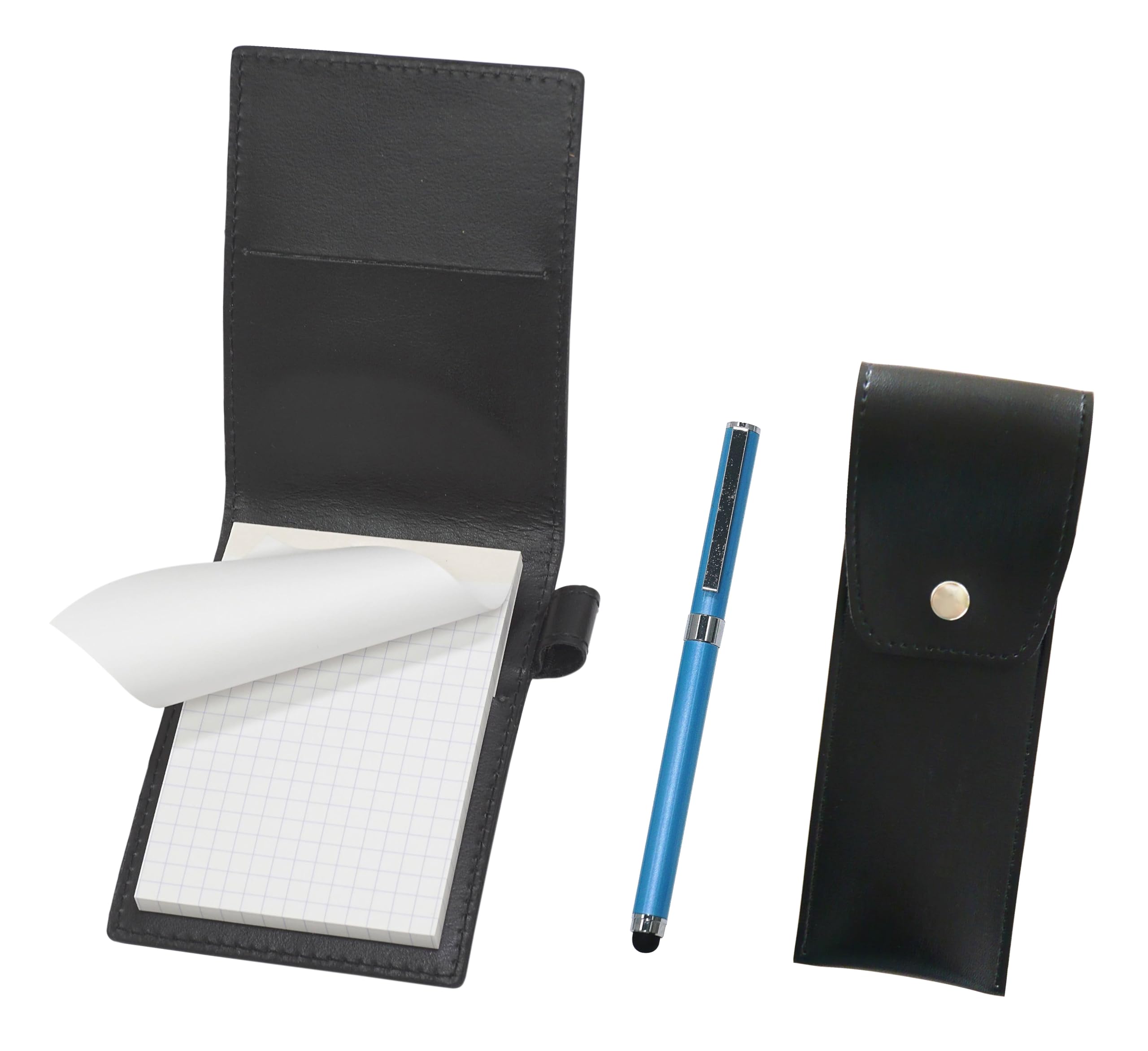 Recycled cowhide mini notebook cover black with round button pen case black smartphone touch metal cap ballpoint pen extra set blue
Recycled cowhide mini notebook cover black with round button pen case black smartphone touch metal cap ballpoint pen extra set blue