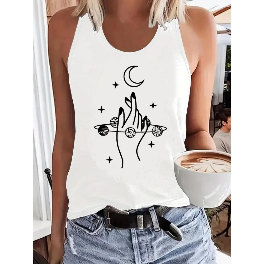 Retro Moon and Handmade Printed T-shirt Tank Top XL
Retro Moon and Handmade Printed T-shirt Tank Top XL