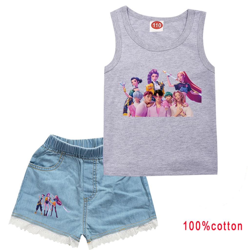 Kids Girls Anime Cartoon Super Star Rumi Zoey Mira POP Singer Printing Casual Sleeveless Tank Top Jeans Shorts Clothes Set 100cm сірий
Kids Girls Anime Cartoon Super Star Rumi Zoey Mira POP Singer Printing Casual Sleeveless Tank Top Jeans Shorts Clothes Set 100cm сірий