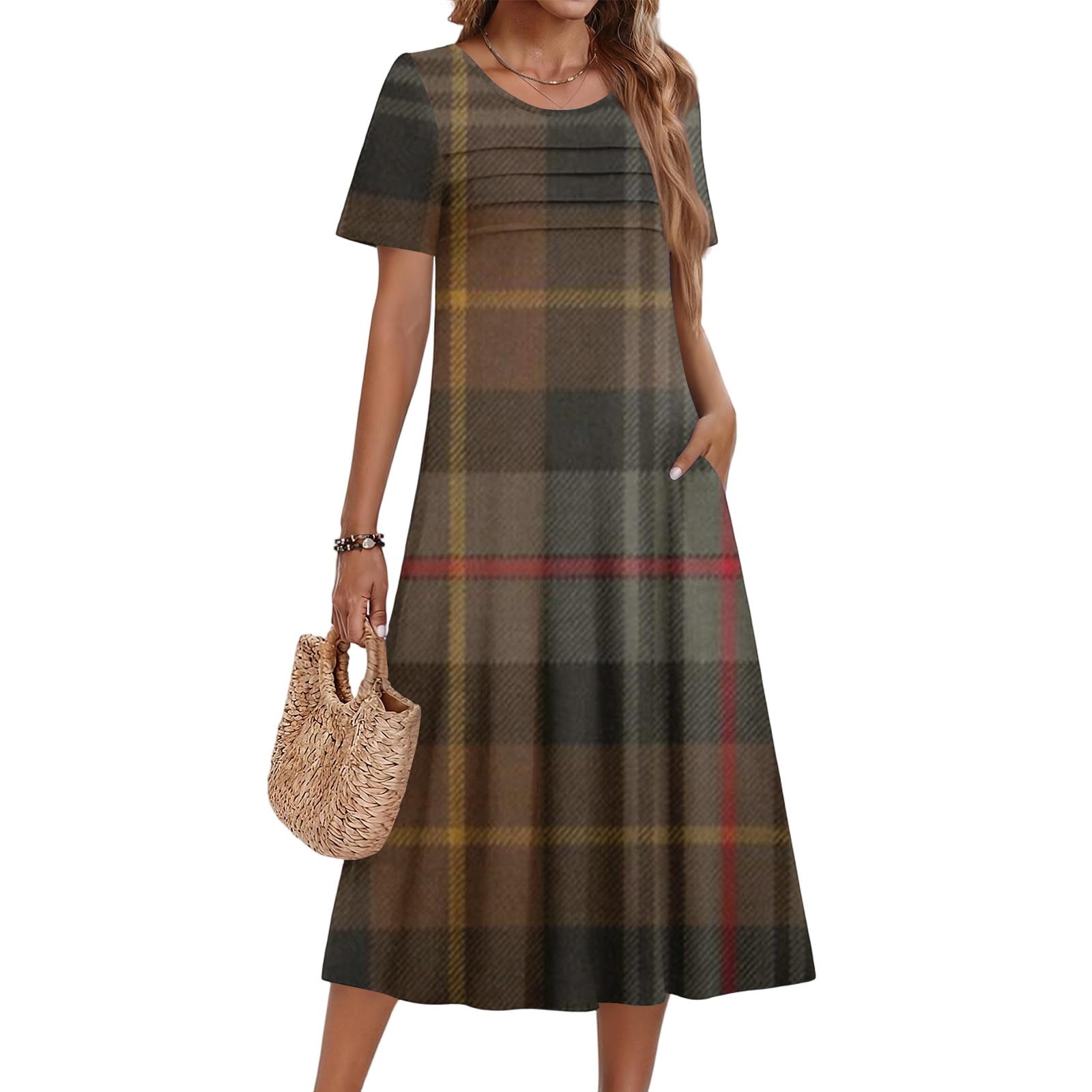 Ladies Plaid Printed Casual And Fashionable Short Sleeved Round Neck Dress M
Ladies Plaid Printed Casual And Fashionable Short Sleeved Round Neck Dress M