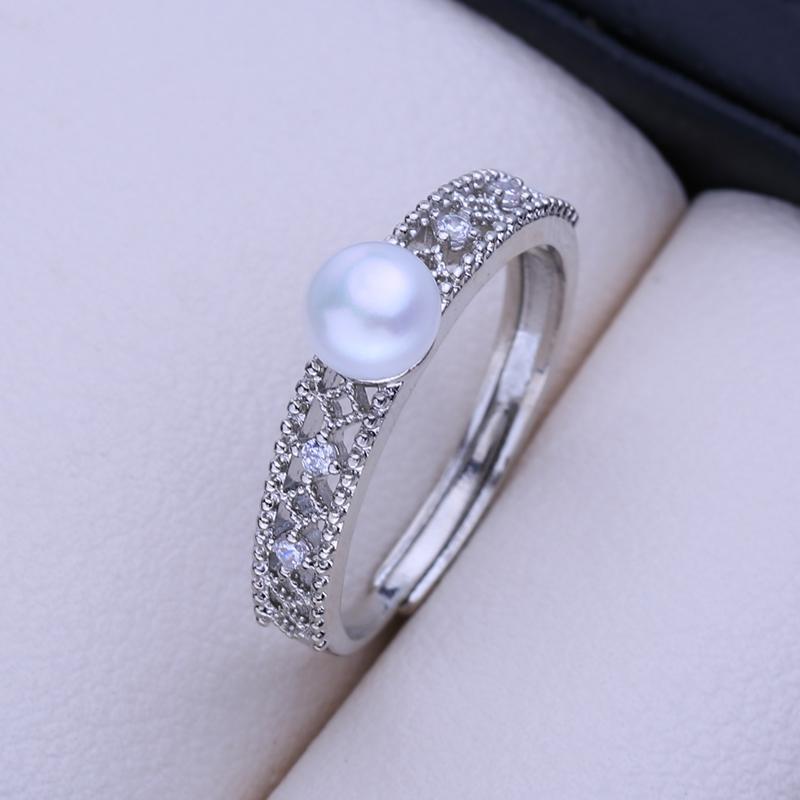 LSOOYH кольца с натуральным пресноводным большим жемчугом в стиле барокко для женщин, классическое серебряное кольцо для вечеринки, ювелирные изделия с жемчугом Resizable белый