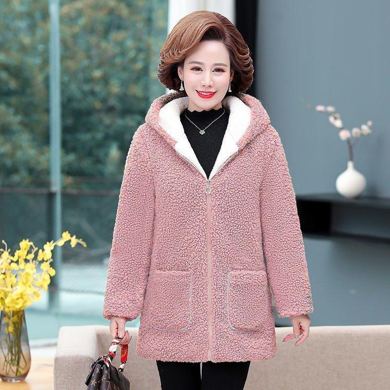 Middle-aged Elderly Women Thin Velvet Jacket Light Imitation Lambwool Loose Mid-length Coat Slim Hooded Overcoat 2XL
Middle-aged Elderly Women Thin Velvet Jacket Light Imitation Lambwool Loose Mid-length Coat Slim Hooded Overcoat 2XL