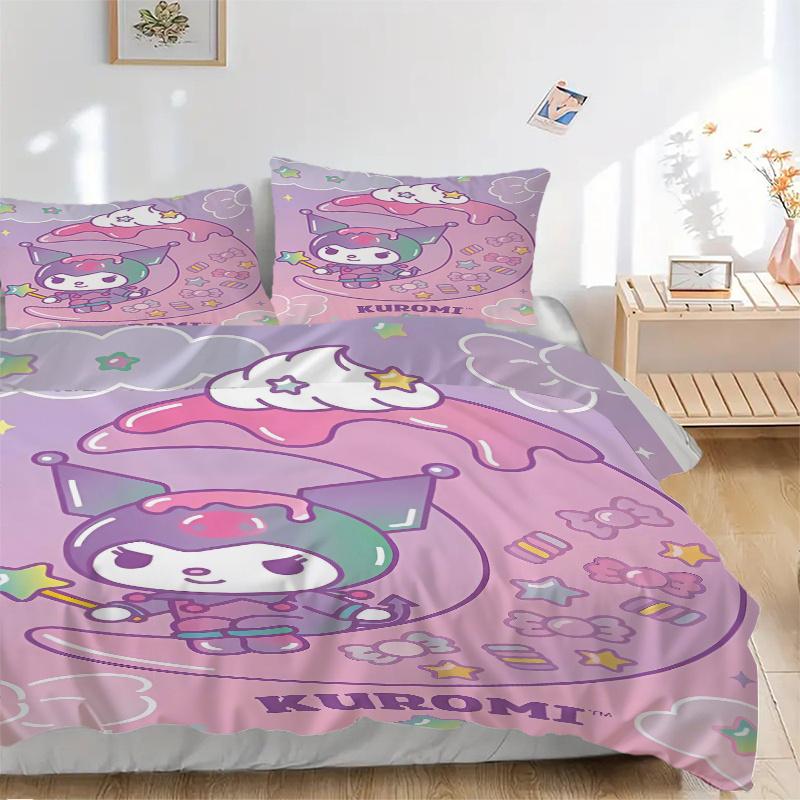 3pcs Sanrio Kuromi s Magical Journey Print Bedding Set (1 Cover + 2 Pillowcases, Without Inserts), This Printed Bedding Set is Soft and Comf 135x200cm
3pcs Sanrio Kuromi s Magical Journey Print Bedding Set (1 Cover + 2 Pillowcases, Without Inserts), This Printed Bedding Set is Soft and Comf 135x200cm