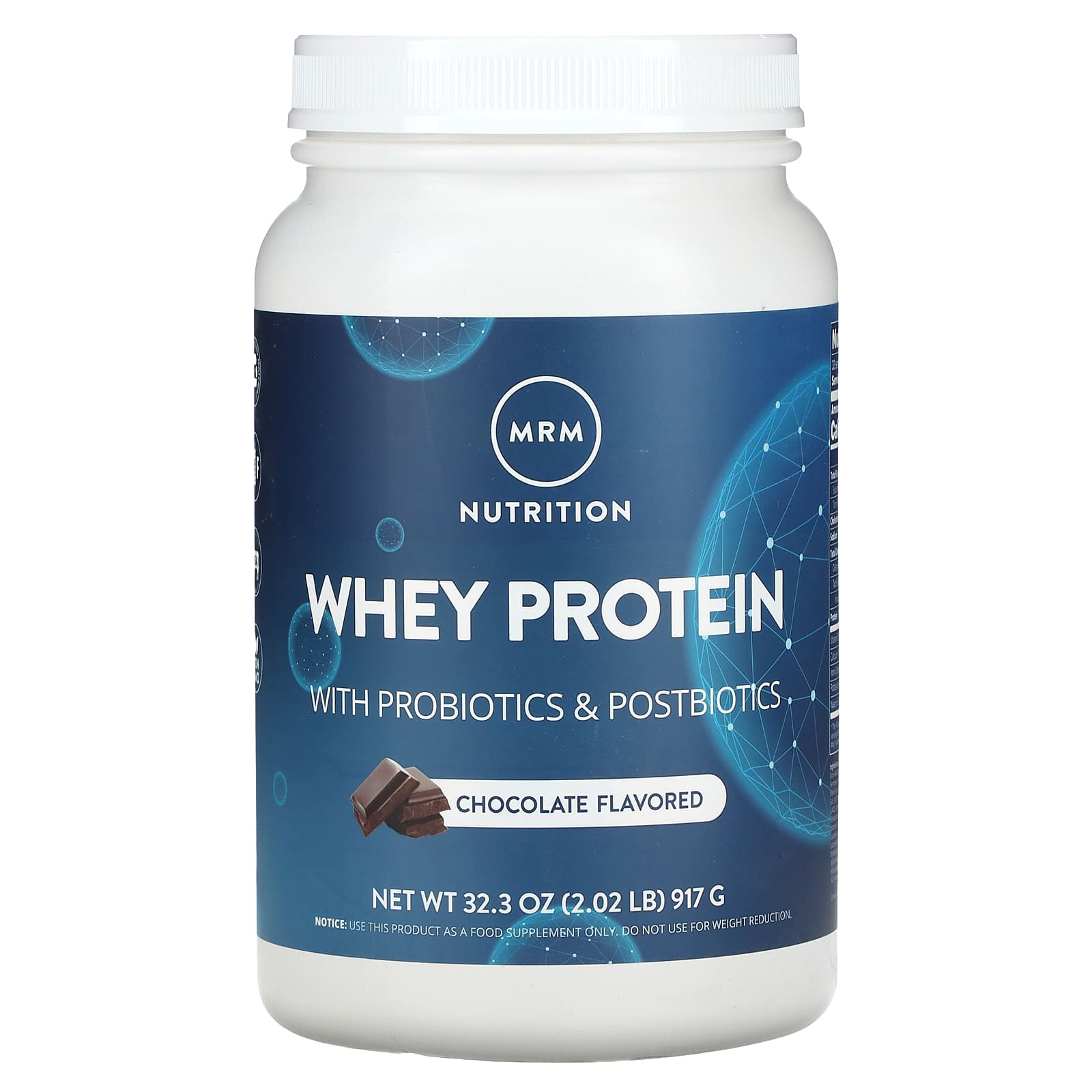 MRM Nutrition, Whey Protein with Probiotics and Postbiotics, Chocolate, 2.02 lbs (917 g)
MRM Nutrition, Whey Protein with Probiotics and Postbiotics, Chocolate, 2.02 lbs (917 g)