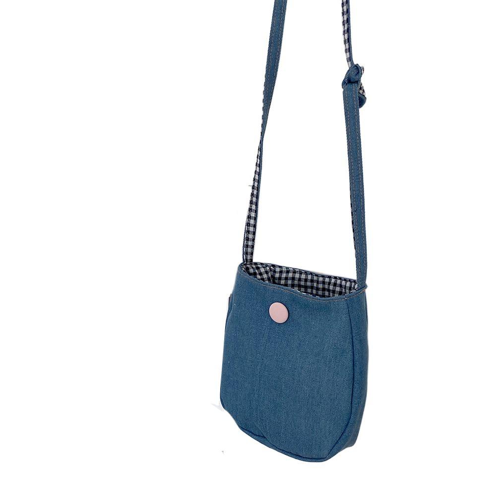 Клетчатая маленькая квадратная сумка Милая сумка через плечо с клеткой Портативная сумка-кроссбоди Чехол для телефона Студент синий