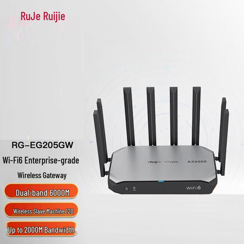 Ruijie RG-EG205GW WiFi 6 Enterprise Gateway Router
Ruijie RG-EG205GW WiFi 6 Enterprise Gateway Router