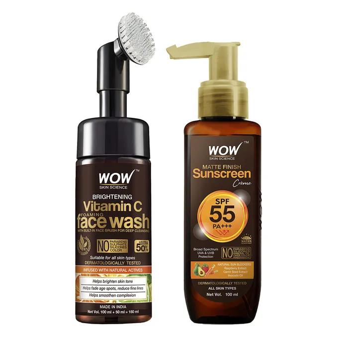 Wow Skin Science Летний набор для сияния без масел (Средство для умывания лица Vit C + солнцезащитный крем Spf 55 Pa+++), 250мл 
Wow Skin Science Летний набор для сияния без масел (Средство для умывания лица Vit C + солнцезащитный крем Spf 55 Pa+++), 250мл