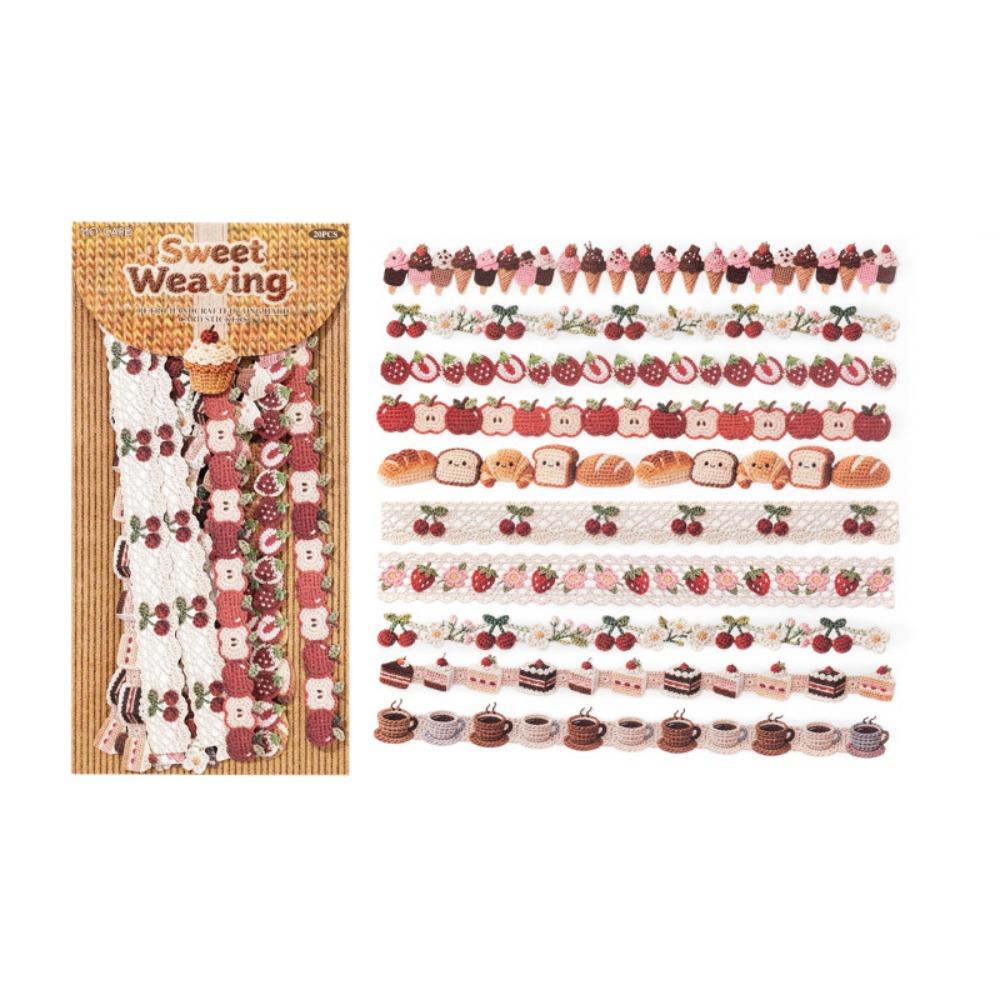 20Pcs/Bag Handmade Crochet Series Sticker Strip Textured Paper Sweet Diary Album Frame Sticker Gift DIY
20Pcs/Bag Handmade Crochet Series Sticker Strip Textured Paper Sweet Diary Album Frame Sticker Gift DIY