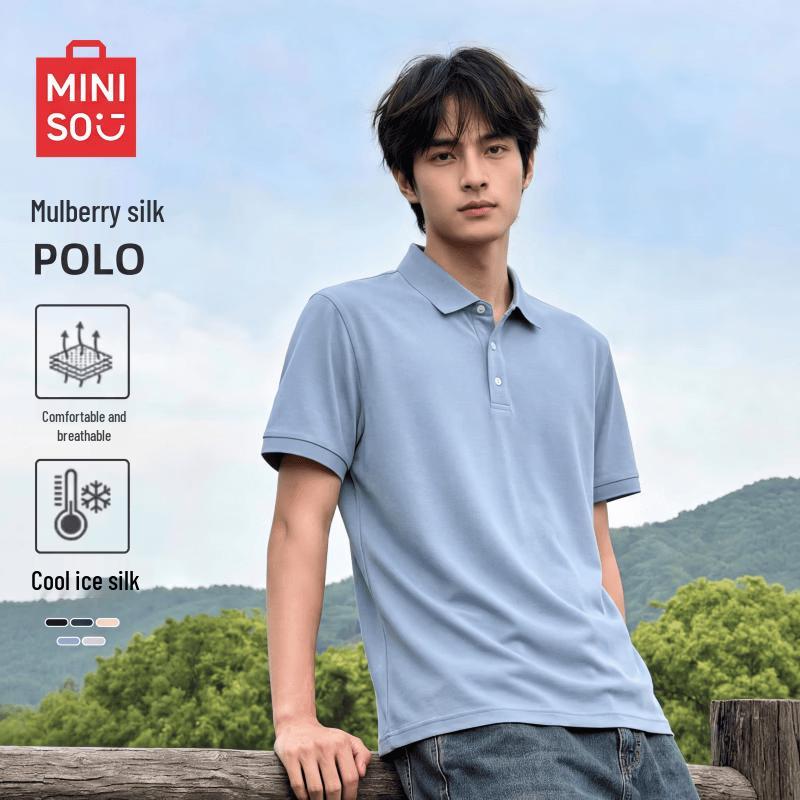 MINISO Men s Summer Silk Blend Polo Shirt L
MINISO Men s Summer Silk Blend Polo Shirt L