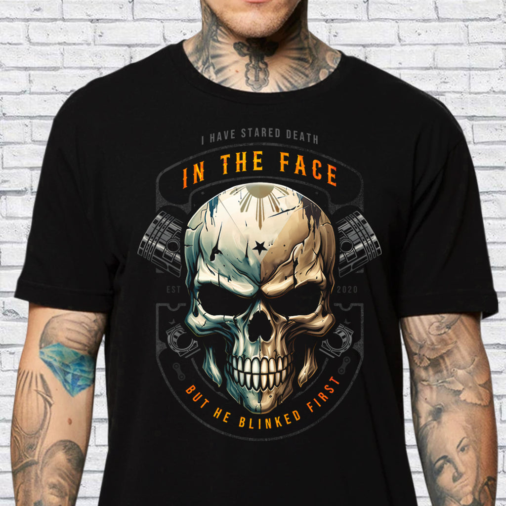 I Have Stared Death Pistons Skull Garage Racing TShirt 100 Cotton ONeck Summer Short Sleeve Casual Mens Tshirt Size S3XL S
I Have Stared Death Pistons Skull Garage Racing TShirt 100 Cotton ONeck Summer Short Sleeve Casual Mens Tshirt Size S3XL S