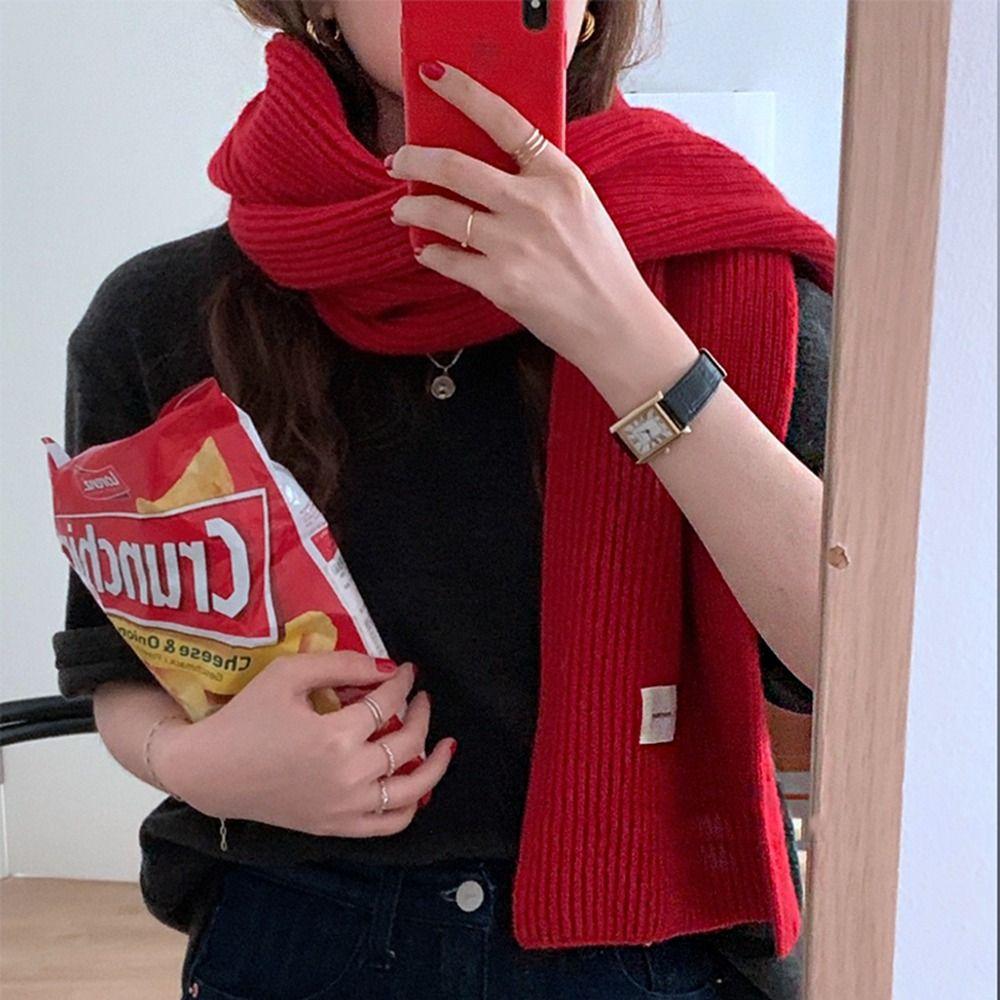 New Year Scarf Red Knitted Shawl Cashmere Shawl Winter Cashmere Scarves Thicken Wool Scarf Student
New Year Scarf Red Knitted Shawl Cashmere Shawl Winter Cashmere Scarves Thicken Wool Scarf Student