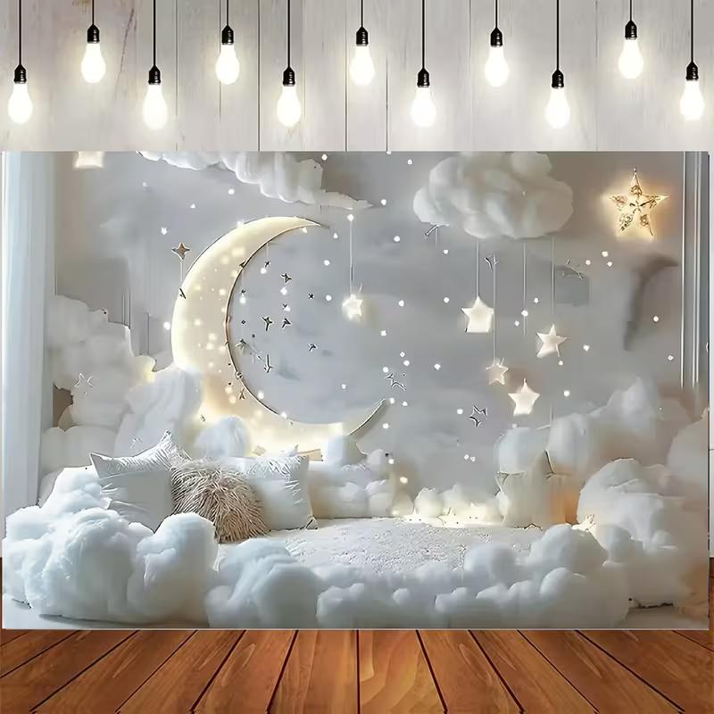 2D Moon Star Cloud Backdrop - Dreamy Photography Background Banner 47.2x31.5inch/120*80cm
2D Moon Star Cloud Backdrop - Dreamy Photography Background Banner 47.2x31.5inch/120*80cm