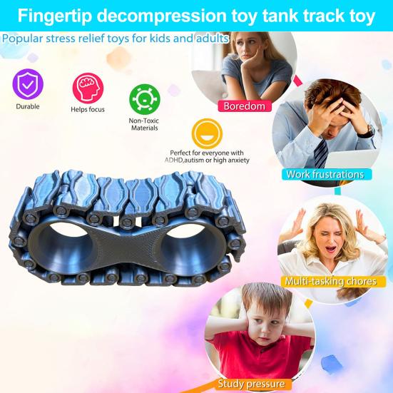 3D-печатный танковый трек-гироскоп, снятие стресса, тревожности, гусеницы, трек-шестерня, гироскоп для детей, подростков, взрослых, спиннер для пальцев, сенсорная игрушка
3D-печатный танковый трек-гироскоп, снятие стресса, тревожности, гусеницы, трек-шестерня, гироскоп для детей, подростков, взрослых, спиннер для пальцев, сенсорная игрушка