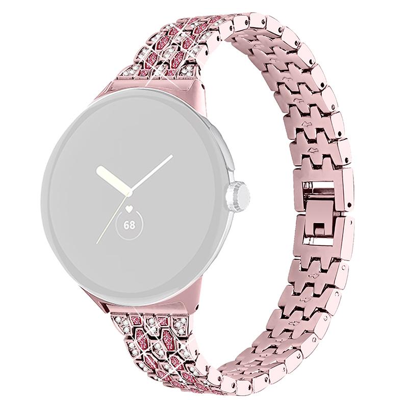 For Google Pixel Watch 3 41mm/Watch 2/Pixel Watch Metal Rhinestone Decor Replacement Watch Strap Wrist Band Rose Pink/Rose
For Google Pixel Watch 3 41mm/Watch 2/Pixel Watch Metal Rhinestone Decor Replacement Watch Strap Wrist Band Rose Pink/Rose